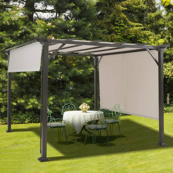 12' x 9' Pergola Kit Metal Frame Gazebo &Canopy Cover Patio Furniture Shelter 