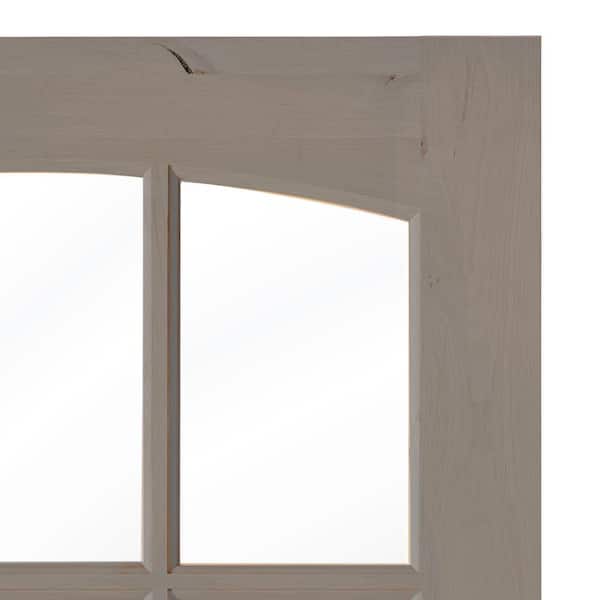 DIY RTA Kit 32 in. x 80 in. Arch Top Right-Handed Clear Glass Grey Stain Knotty Alder Wood Ready To Assemble Front Door