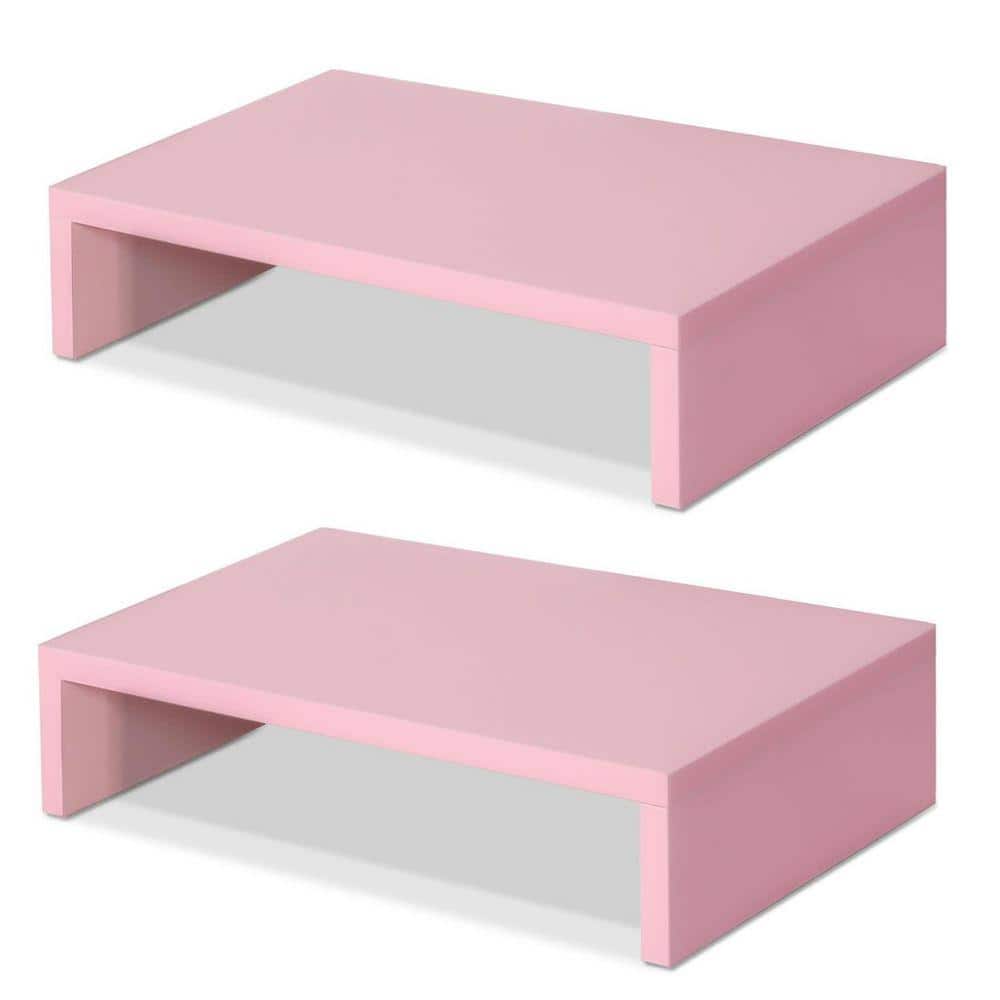 Organizing Stand Pink 14 in. x 3.3 in. Wood Minimal Desk Organizer Stand, 2-Pack ...