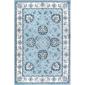 Cherie French Cottage Blue/Cream 3 ft. x 5 ft. Area Rug