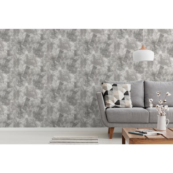 Arthouse Brushed Strokes Grey Textured Vinyl Wallpaper 904405 - The Home  Depot