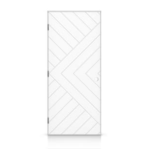 26 in. x 80 in. Right-Handed Hollow-Core White Painted Smooth Composite Single Prehung Interior Door