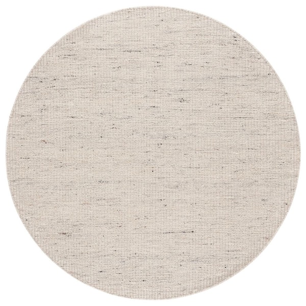 Mirage 6 ft. x 6 ft. Beige/Black Speckled Solid Round Area Rug