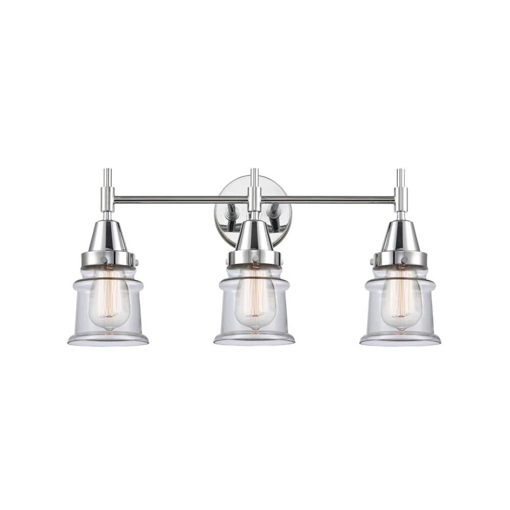 Canton 23.25 in. 3-Light Polished Chrome Vanity Light with Glass Shade price history on PriceWatchPro