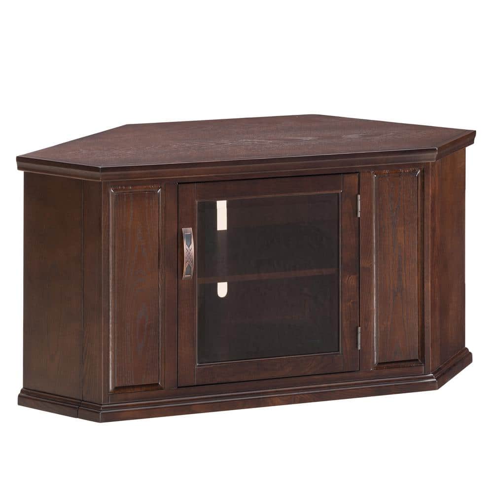 Leick Home 20 in. W One Door Corner TV Stand For 50 in. TV's, Chocolate