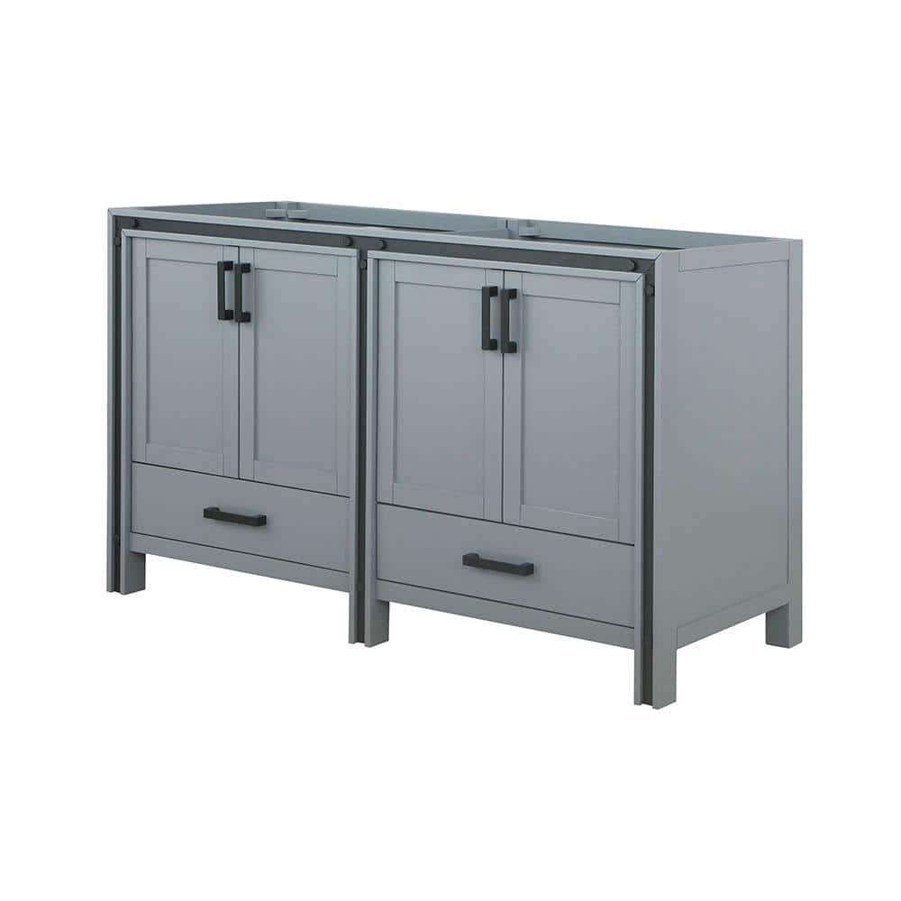 Ziva 60" Dark Grey Double Freestanding Vanity Cabinet