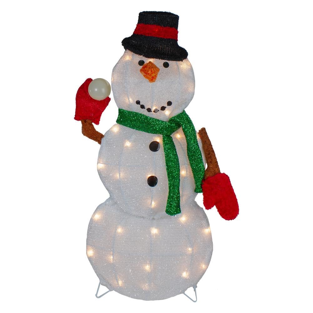 Northlight 24 in. Black and White Snowman Christmas Outdoor Decoration ...