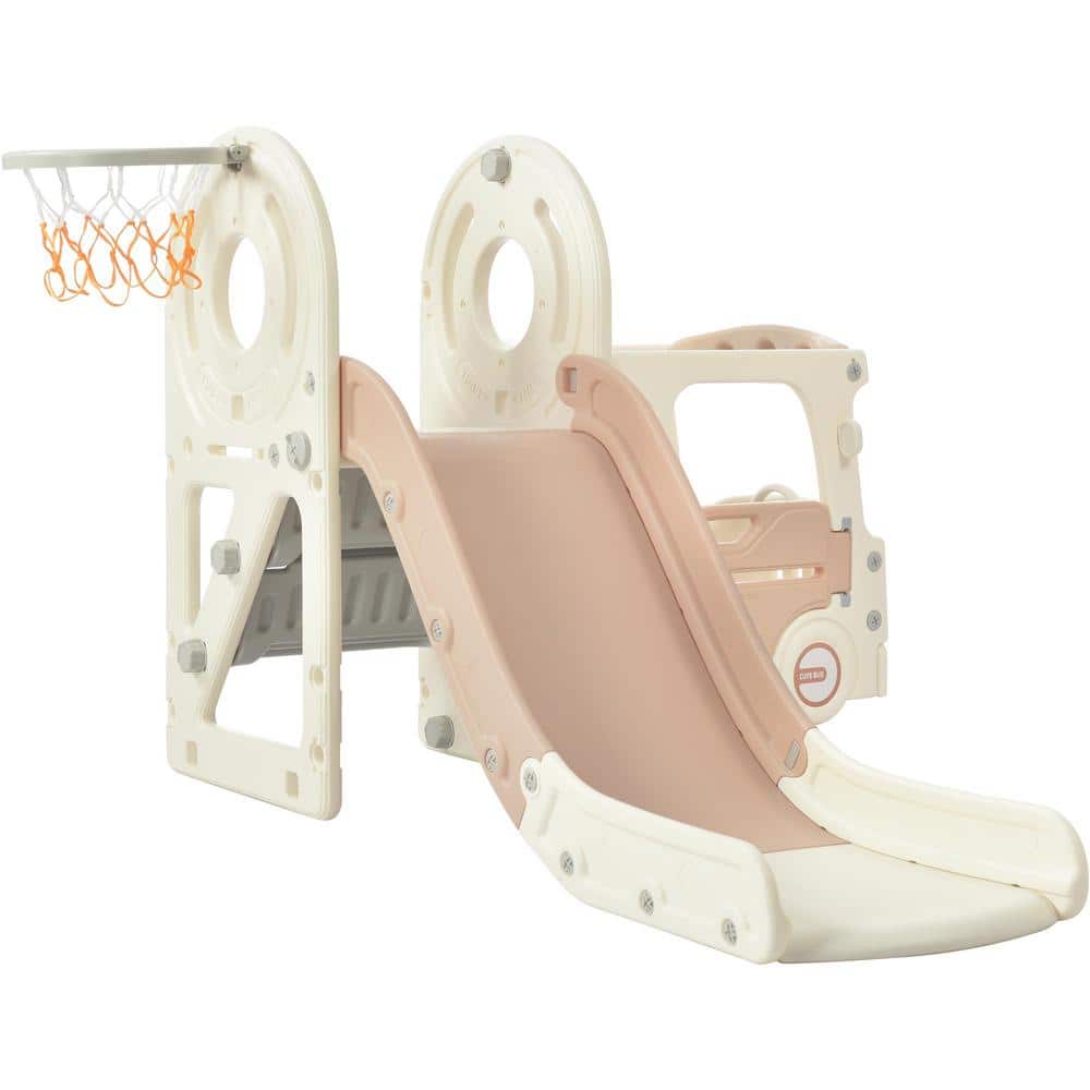 Misopily Kids Slide with Bus Play Structure, Freestanding Toy with ...