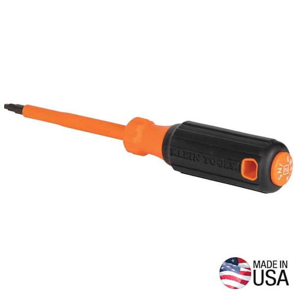 Klein Tools Insulated Screwdriver, #2 Square, 4 in. Round Shank