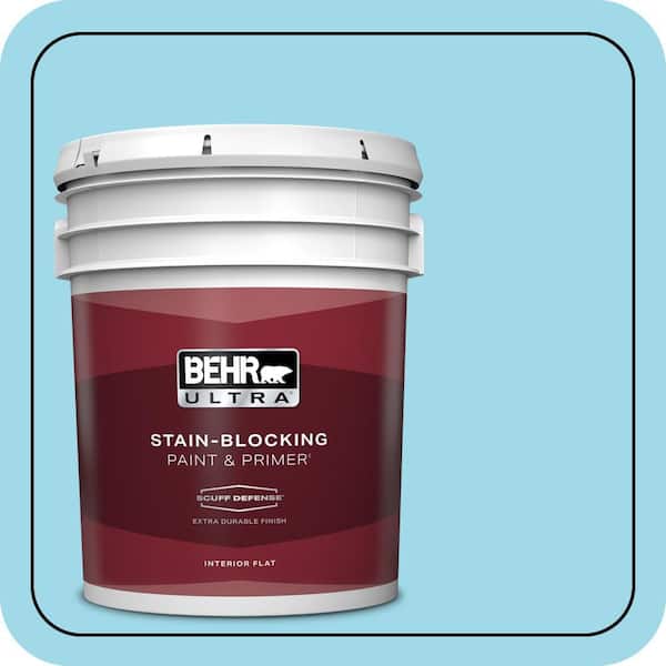 BEHR ULTRA 5 gal. #520A-3 Nevada Sky Extra-Durable Flat Interior Paint & Primer