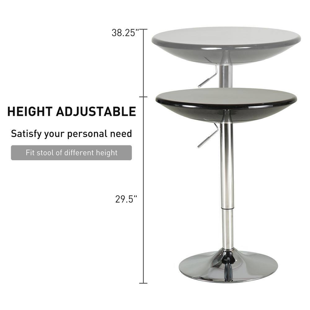 Elegant Round Wood 67cm Adjustable Dining Table in Black