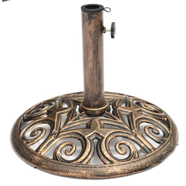 Trademark Innovations 17.7 in. Cast Iron Patio Umbrella Base (Bronze)
