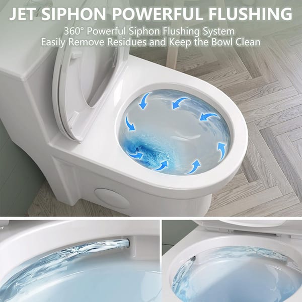 Zeafive Toa One-Piece Toilet 1.1/1.6 GPF Dual Flush Elongated