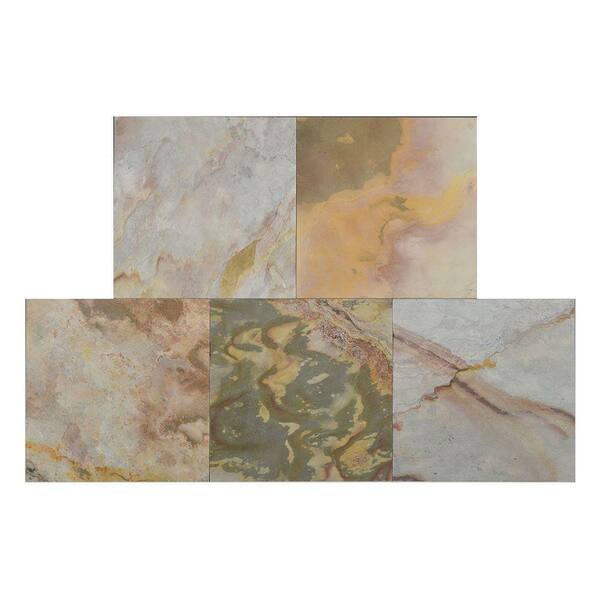 FastStone+ Indian Autumn 12 in. x 12 in. Slate Peel and Stick Wall Tile (5 sq. ft. / pack)