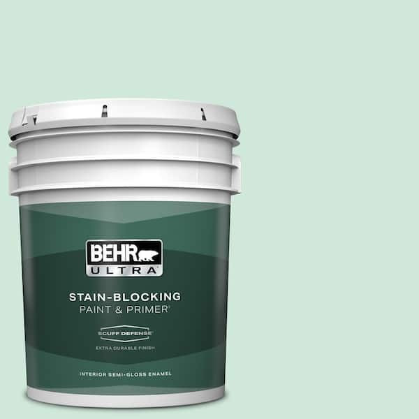 BEHR ULTRA 5 gal. #M420-2 Green Aqua Extra Durable Semi-Gloss Enamel Interior Paint & Primer