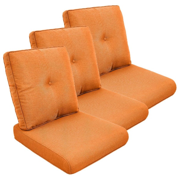 Gymojoy 22 in. x 25 in. 6-Piece Deep Seating Outdoor Lounge Chair Replacement Cushion and Back Pillow in Orange
