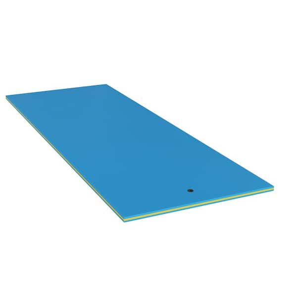 Clihome 12 ft. x 6 ft. Blue Floating Water Mat with 3-Layer Foam Water Floating Pad for Water Recreation and Relaxing