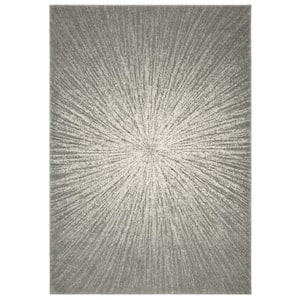 Evoke Dark Gray/Ivory Doormat 3 ft. x 5 ft. Geometric Area Rug
