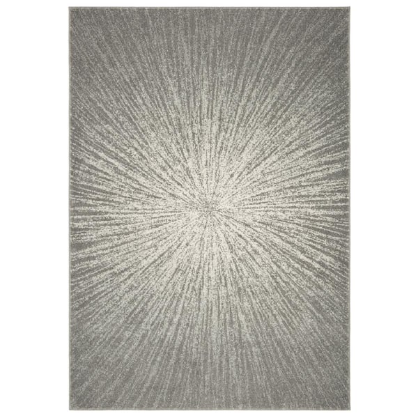 SAFAVIEH Evoke Dark Gray/Ivory 5 ft. x 8 ft. Geometric Area Rug