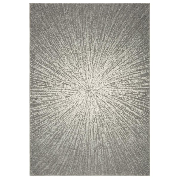 SAFAVIEH Evoke Dark Gray/Ivory 7 ft. x 9 ft. Geometric Area Rug