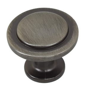 1-1/4 in. Dia Satin Pewter Classic Round Ring Cabinet Knobs (10-Pack)