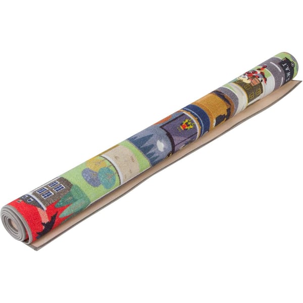 KC Cubs : Batman GOTHAM CITY Road Map Educational Learning Game Area Rug Carpet for Kids and Children Bedrooms Playroom