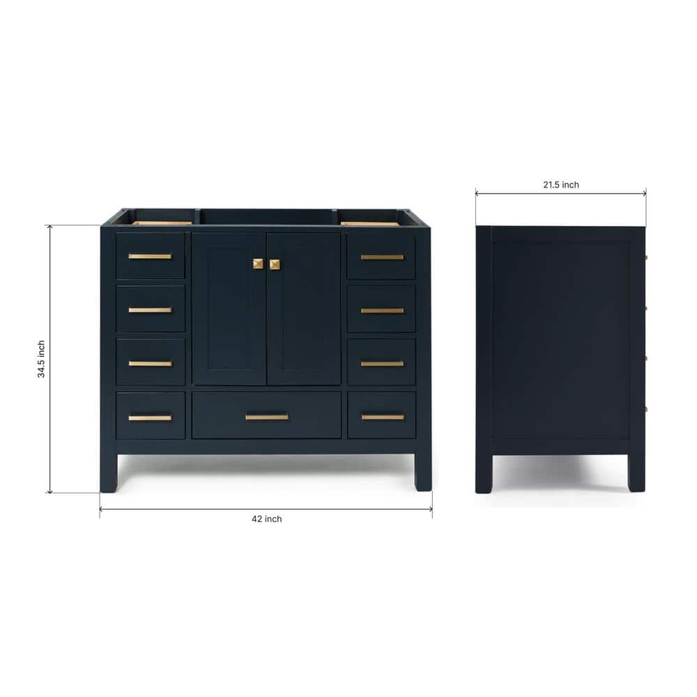 Cambridge 42" Midnight Blue Solid Wood Freestanding Vanity Cabinet