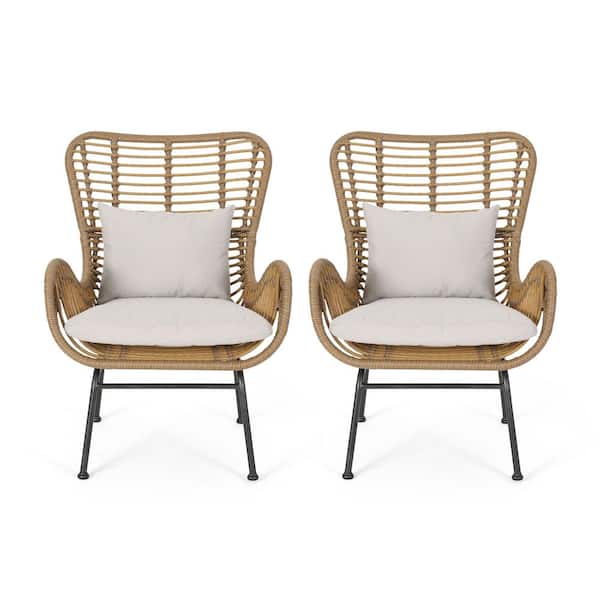 2-piece rattan woven armrests outdoor...