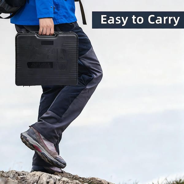 Portable Camping Propane or Butane Grill Dual Fuel Stove in Black with Adapter Hose and Carrying Case