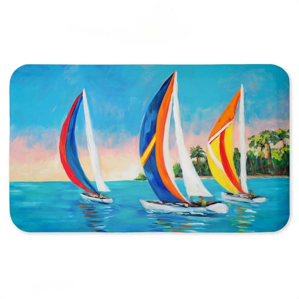Morning Sails on Sea Printed Anti-Fatigue Floor Mat, design by Julie DeRice