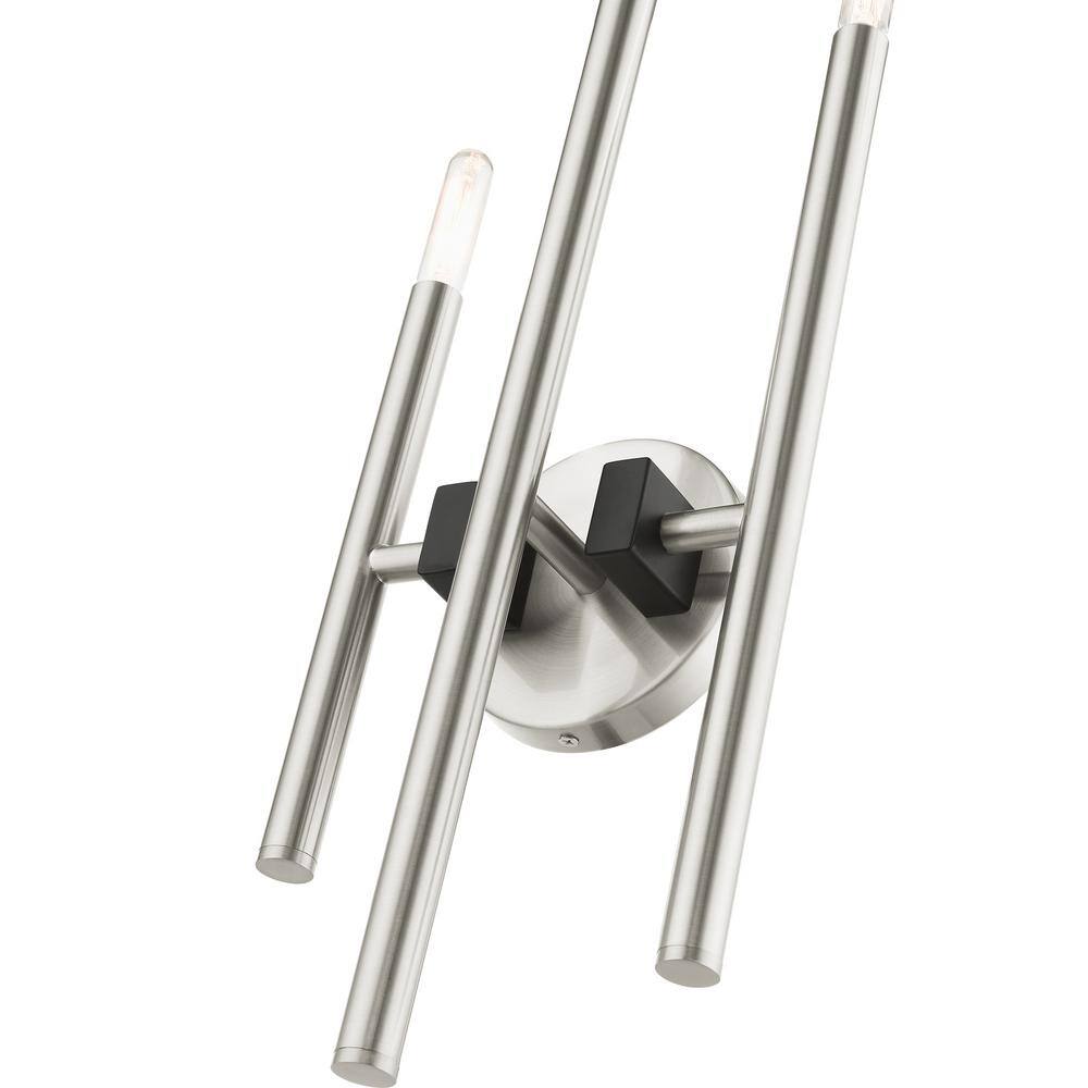 Scandinavian Brushed Nickel 3-Light Direct Wired Sconce