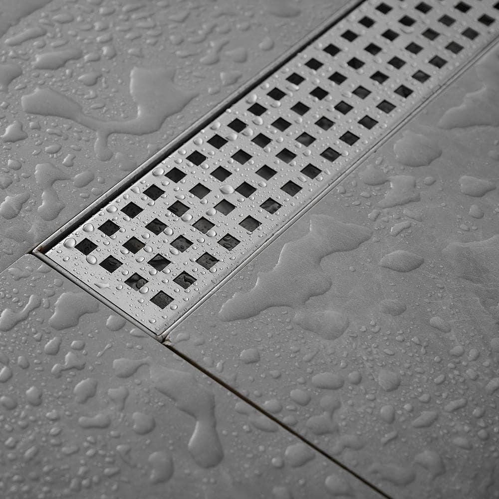 24-Inch Brushed Nickel Stainless Steel Linear Shower Drain