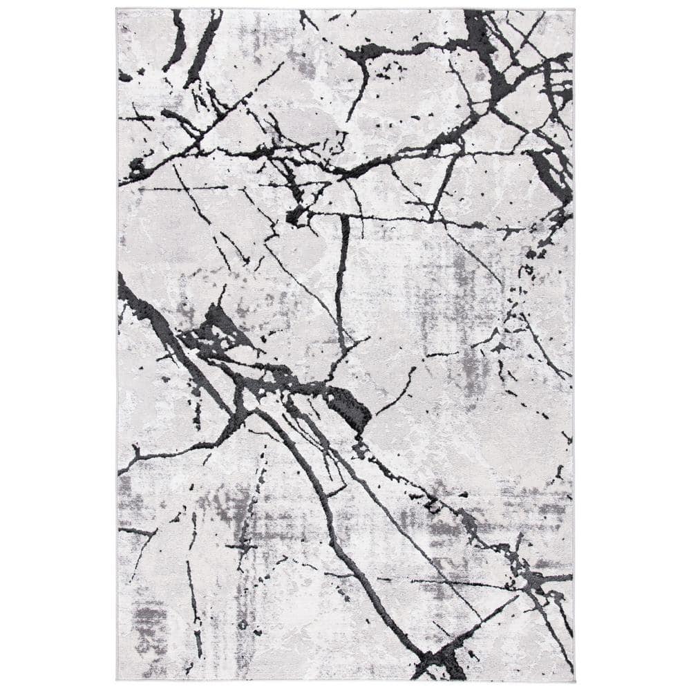 Amelia Gray/Black 4 ft. x 6 ft. Abstract Distressed Area Rug price history on PriceWatchPro