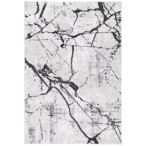 Amelia Gray/Black 4 ft. x 6 ft. Abstract Distressed Area Rug