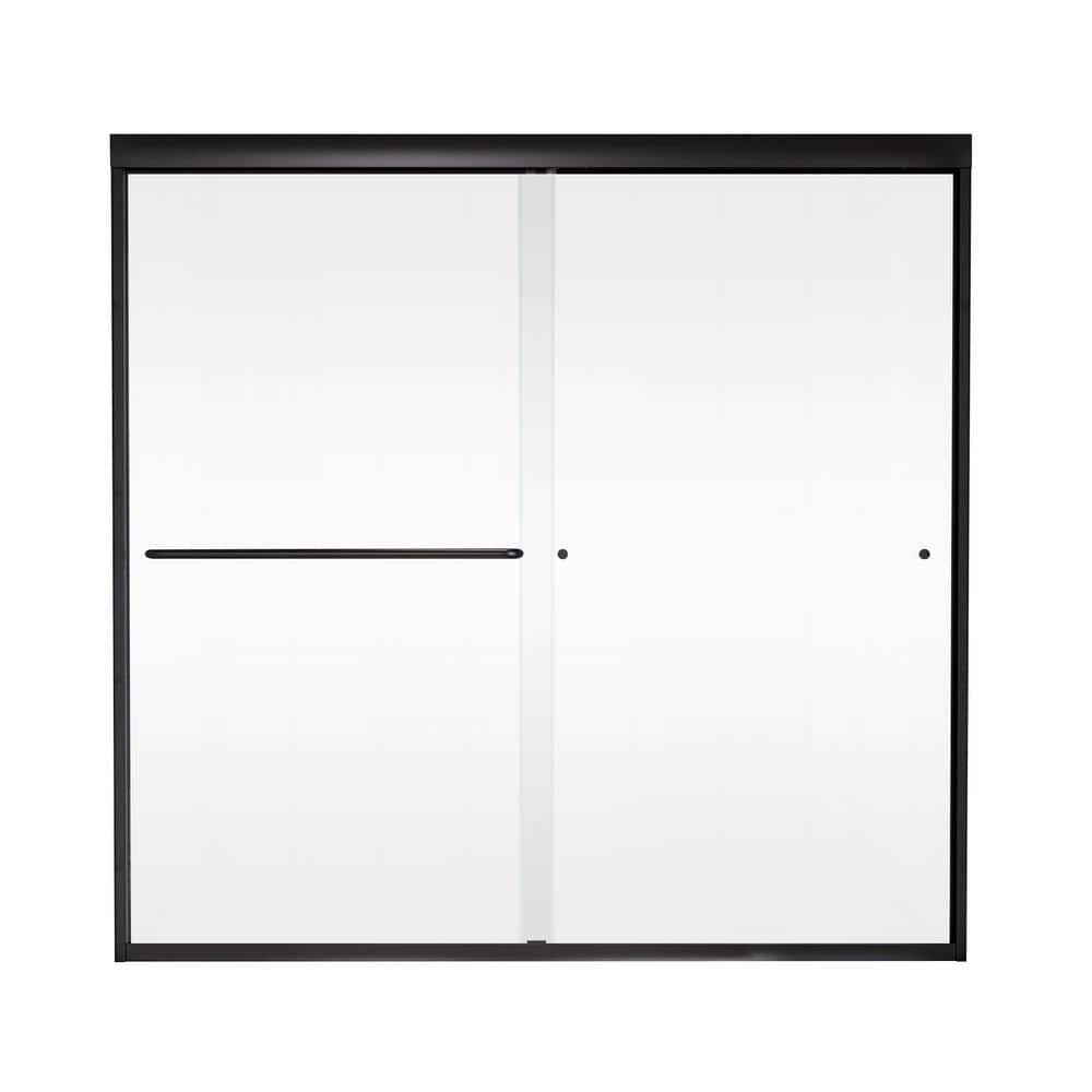 56 - 60 in. W x 58 in. H Sliding Semi Frameless Tub Door 1/4 (6mm) Clear Gl
