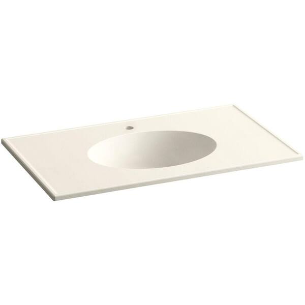 KOHLER Ceramic/Impressions 37 in. Vitreous China Vanity Top with Basin in Biscuit Impressions