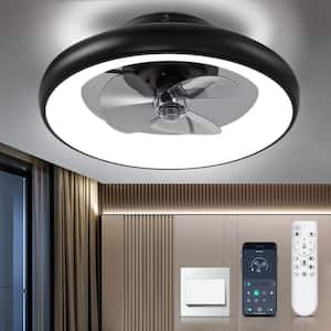 19.68 in. Indoor Ceiling Fan with lights Remote Control, 6 Wind Speeds Smart Modern Ceiling Fan for Kids Room(Black)