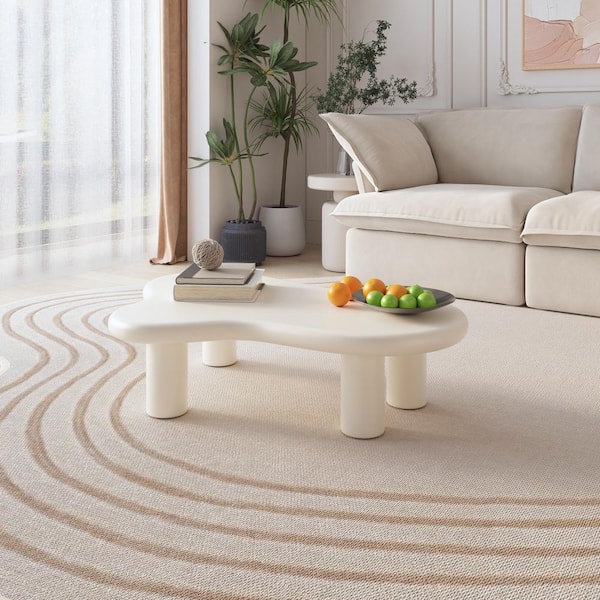Magic Home 47.2 in. White Irregular Specialty Cloud Shaped MDF