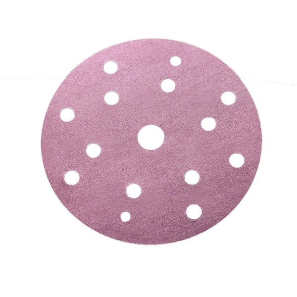 150mm 6 Holes Pink Round Hook and Loop Backing Ceramic Abrasive