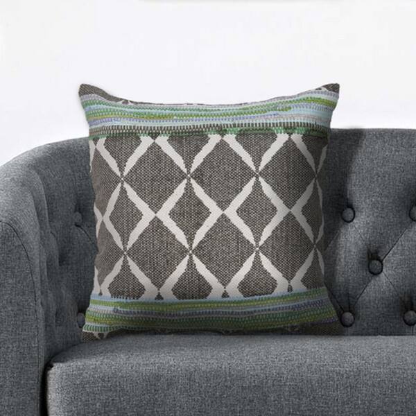 gray green throw pillows