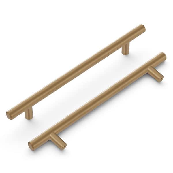 HICKORY HARDWARE Bar Pulls Collection Pull 6-5/16 in. (160mm) Center to Center Champagne Bronze Finish Modern Steel Bar Pulls (10-Pack)