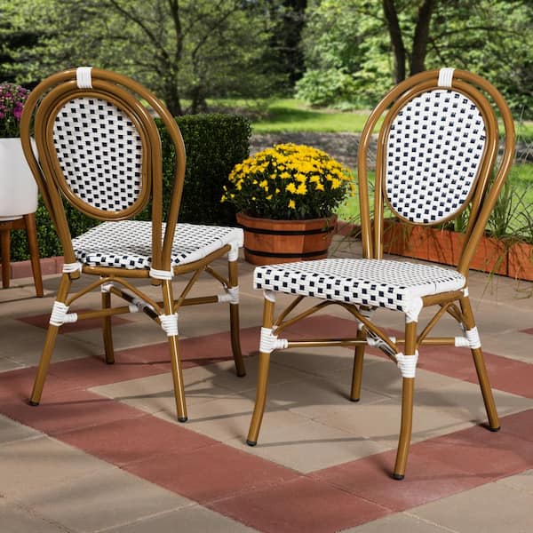 Navy and deals white bistro chairs