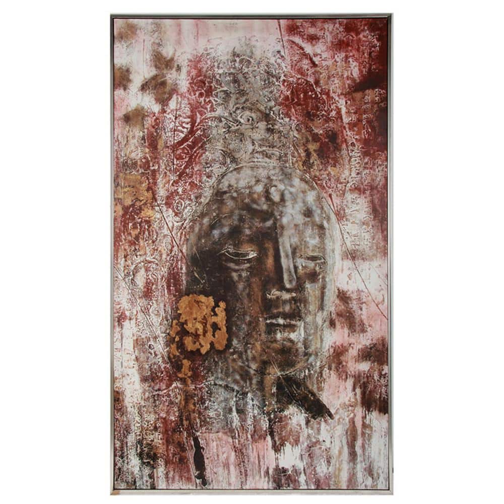 Large Brown and Red Buddha Canvas Print Wall Art