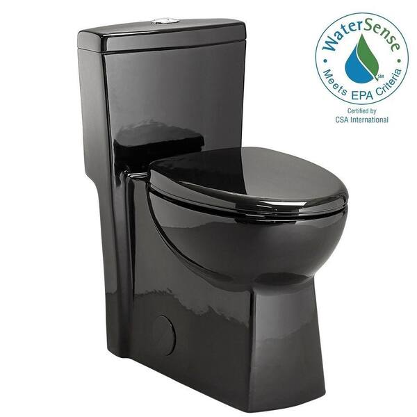 Schon 1-piece 1.28 GPF Dual Flush Elongated Toilet in Black