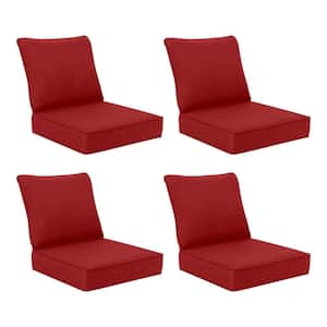 22 in. x 24 in. 2-Piece Deep Seating Outdoor Lounge Chair Cushion in Chili (4-Pack)
