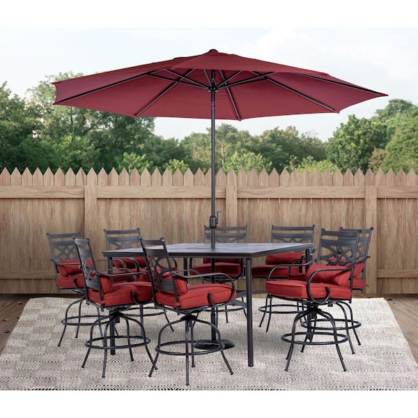 9 piece patio dining set with umbrella