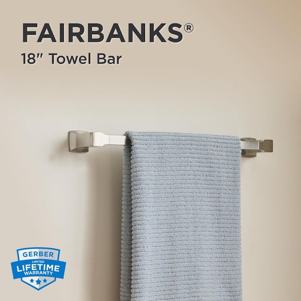 Fairbanks 18 in. Wall Mounted Towel Bar in Brushed Nickel