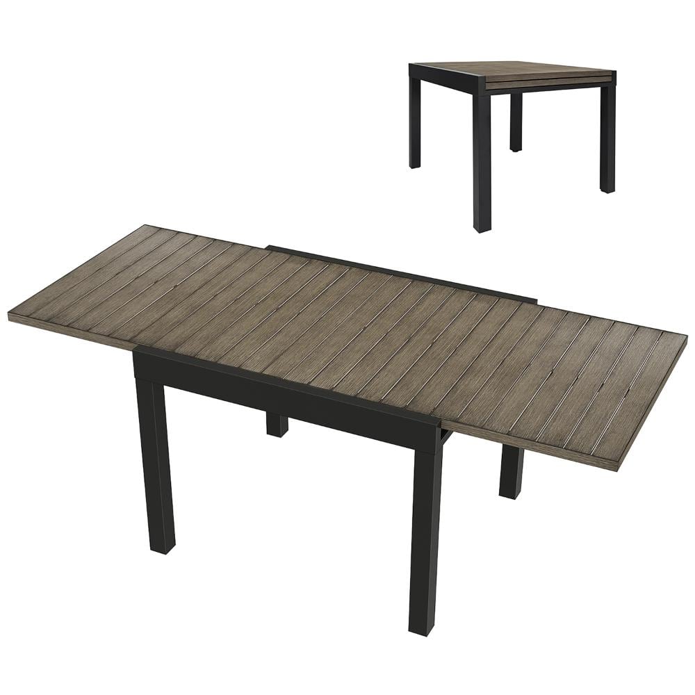 Aluminum Extendable Square/Rectangle Patio Outdoor Dining Table for 4-8 Person, Limed Oak price history on PriceWatchPro