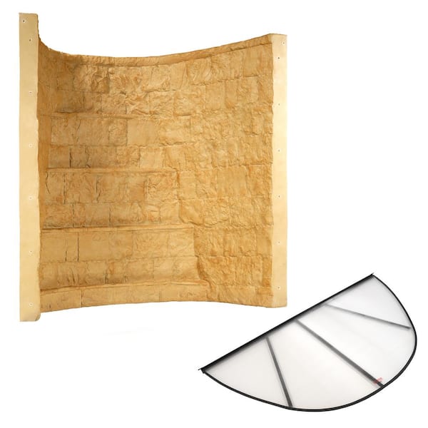 Rockwell 66 in. x 44 in. x 60 in. Tan Composite Window Well with Polycarbonate Cover