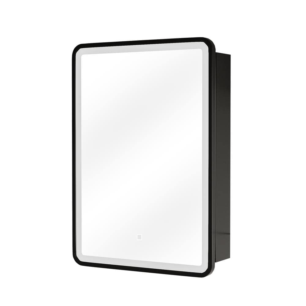 Aosspy 20 in. W x 28 in. H Medium Rectangular Black Aluminum Framed